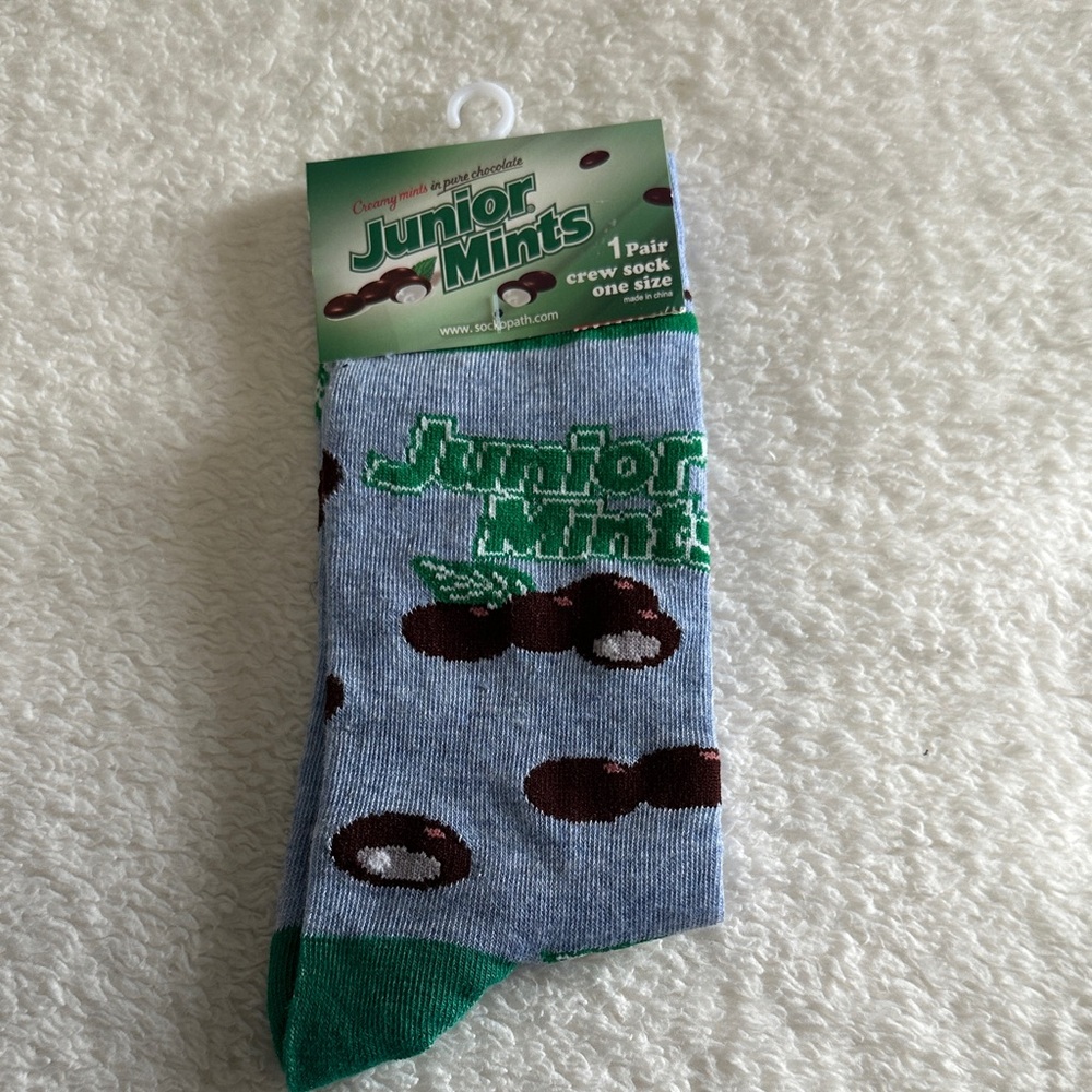 Junior Mints Blue and Green Crew Socks